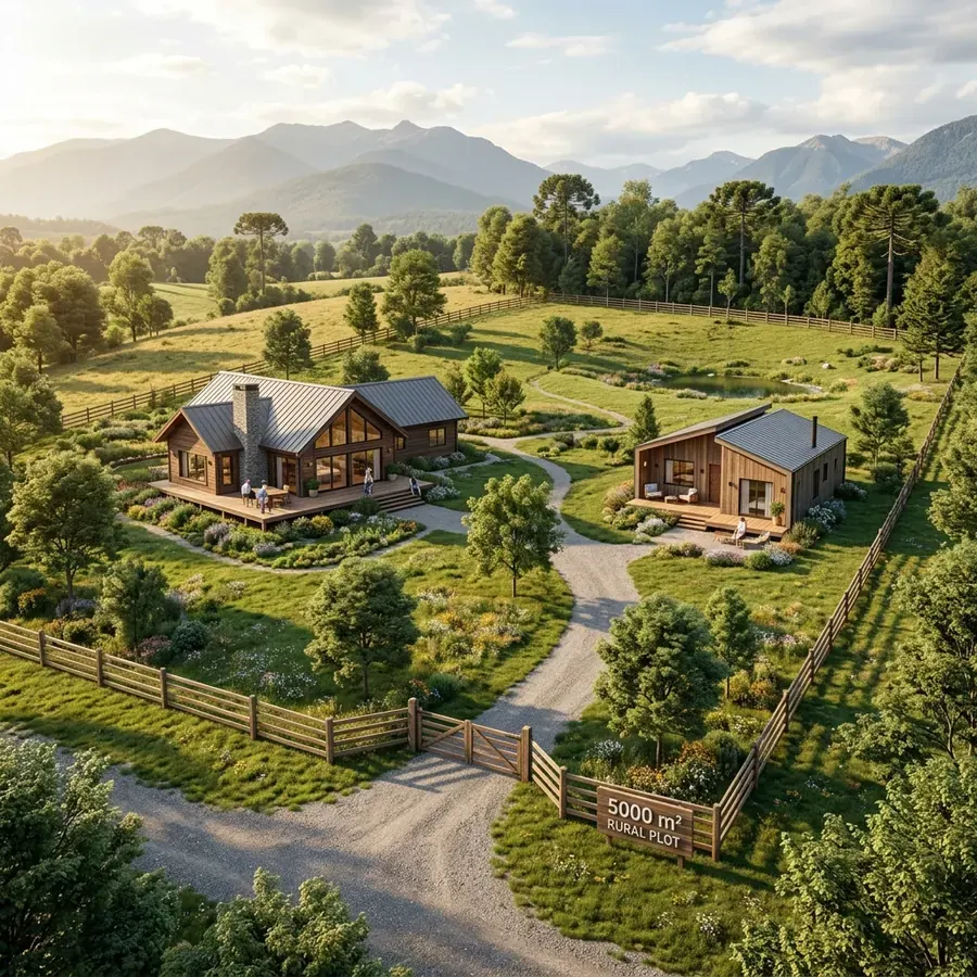 Can I build cabins or run a tourism business on a 5,000 m² plot in Chile?